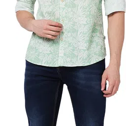 spykar Men Regular Fit Printed Slim Collar Casual Shirt image 2