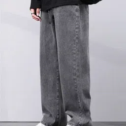 wanted Men Straight Fit Mid Rise Grey Jeans image 4