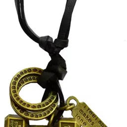 m men style Genuine Bodybuilding Barbell Dumbbell Charm And Cross prayer Plate Necklace Leather, Bronze Pendant-picture-16