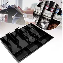 nishiv ABS Plastic cash drawer organizer tray, cashier drawer box with coin slot Cash Box image 4