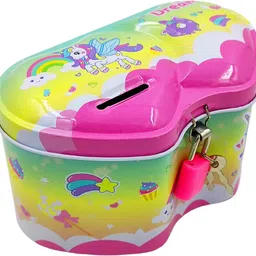 johnnie boy Unicorn Piggy Bank for Kids with lock and 2 KeysC Coin Bank image 4