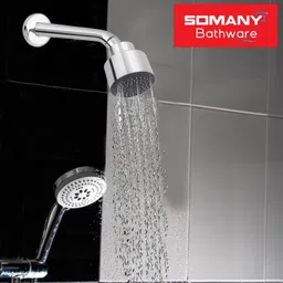 somany Dhaara Overhead Shower with Shower Arm and Flange Fixed Mount image 5