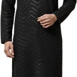 klikties Men Embroidered Khadi Cotton Straight Kurta-picture-28