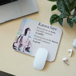 Zipcartz Buddha Motivational Quote Printed Mouse Pad for Meditation Desk/Office | Non Slip Base Mousepad-image-73