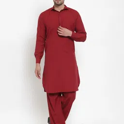 abh lifestyle Men Cotton Blend Kurta Salwar Set image 1