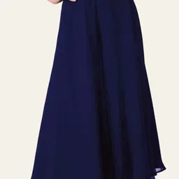 kicha Women Relaxed Dark Blue Georgette Trousers-picture-28