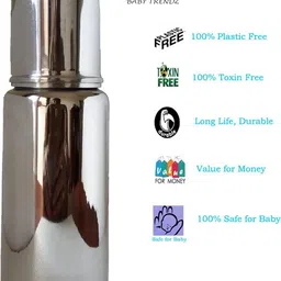 baby trendz Stainless Steel Baby Feeding Bottle 250ml - 250 ml-picture-18