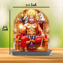 ar creative Panchmukhi Hanuman Ji Car Dashboard Idol, God Statue For Car, Home, Office Decorative Showpiece - 7.62 cm image 4