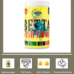 nitishree Betta Fish Food Mini Pellets Enriched with 55% Protein – 100 gm Fish 0.1 kg Dry Young, Adult, Senior, New Born Fish Food image 4