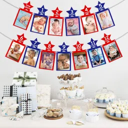 zyozi 1st Birthday Baby Photo Banner,Monthly Banner from Newborn to 12 Months Banner image 5