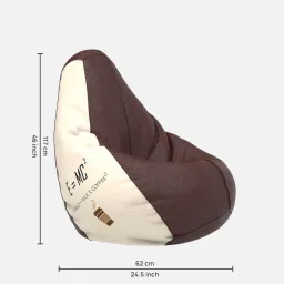 comfybean Print-a-Bean 4XL Bean Bag with Beans In Brown & Cream image 2