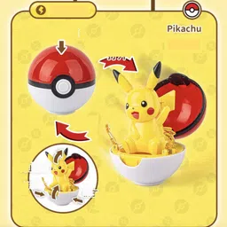 crazybuy Pokeball Pop-up Cartoon Plastic BALL Pikachu Monster Toy image 3