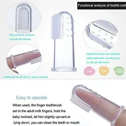 mini storify pack of 4 Baby Silicone Finger Toothbrush with case for Easy Cleaning, Massaging, and Soothing Gums, Oral Hygiene Ultra Soft Toothbrush image 4