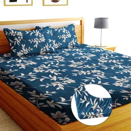 bluedot Cotton King Fitted (Elastic) 244 TC Printed Bedsheet-picture-11