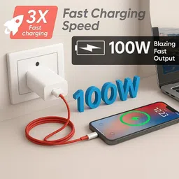RVAT 100 W SuperVOOC 9 A Wall Charger for Mobile with Detachable Cable image 5
