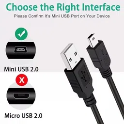 TECHON TV-out Cable Micro USB Cable 2 A 1.5 m 2.0 A to Mini 5 pin B for External HDDS/Charging image 4