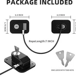 ecobsy Refrigerator Door Lock with Key Fridge & Freezer Lock with Strong Steel Cable image 3