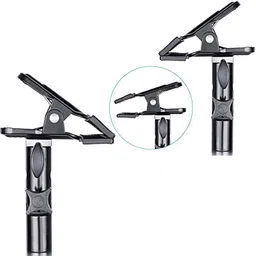 VTS Photo Studio Heavy Duty Metal Clamp Holder with 5/8" Light Standr (2Pcs. Combo) Reflector image 4