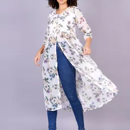 jyoti Women Shift White Midi/Calf Length Dress image 2