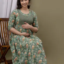 akshara fashion Women Fit and Flare Light Green Midi/Calf Length Dress-picture-11