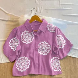 vastrakaala Women Relaxed Fit Fit Embroidered Button Down Collar Party Shirt-picture-13