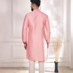 koshin Men Embellished, Embroidered Jacquard Straight Kurta image 2