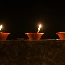 jnsm Brown Diya String Light 21 Plastic Diya 3 Meter LED Chain Plastic Light Hanging Chain Rod image 3