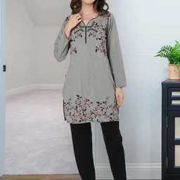 duchess Women Night Suit Set Grey Printed-picture-13
