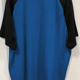 sixteenlines Women Printed, Solid Round Neck Reversible Cotton Blend Blue T-Shirt image 4