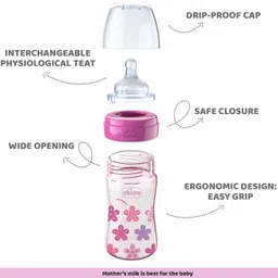chicco BIPACK WBBOTTLE250ML FLOWERHEART INPI/GR - 250 ml image 5