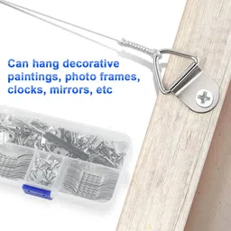 supvox 251Pcs Picture Frame Hanging Hardware Kit with Tool Box Silver Metal Hook 1 image 5