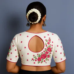 Round Neck Women Blouse-image-3