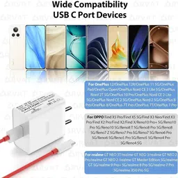 RVAT 80 W SuperVOOC 7.3 A Wall Charger for Mobile with Detachable Cable image 5
