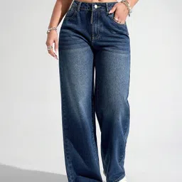 nucloths Women Regular High Rise Dark Blue Jeans image 3