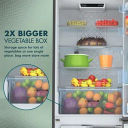 haier 300 L Frost Free Double Door Bottom Mount 2 Star Refrigeratorwith 1 hour Icing image 4