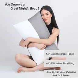 flipkart smartbuy Cloud Spun 16x24 Inch Microfibre Geometric Sleeping Pillow Pack of 2 image 2