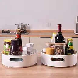 marmoris ecom Plastic 360° Rotating Kitchen Organizer Plastic Tray Storage Basket-picture-15