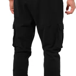 jugular Men Solid Black Track Pants image 2