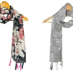 mss fashion Printed Chiffon Women Multicolor Stole, Scarf, Fancy Scarf-picture-27