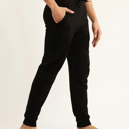 john players Cotton Black Side Pocket Joggers Men Pyjama image 3