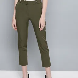 harpa Women Regular Fit Green Viscose Rayon Trousers-picture-23