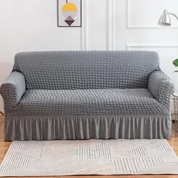 decorwell Polycotton 3+1+1 Seater Sofa Plain Cover image 2