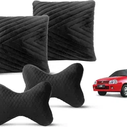 mockhe Black Velvet Car Pillow Cushion for Maruti Suzuki-picture-13