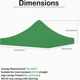 thesummer 10X10 ft. Gazebo Tent Replacement Top Cover, 3X3 mtr Canopy Tent Top Cover Tent - For 10 Person image 2