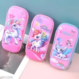 Unicorn Unicorn Unique Design All 3 Different in 1 Combo Art Plastic Pencil Boxes-image-69