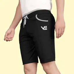 wereko Pack of 2 Solid Men Reversible Dark Grey, Black Sports Shorts image 3