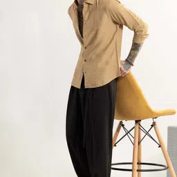 snitch Men Slim Fit Self Design Spread Collar Casual Shirt image 5