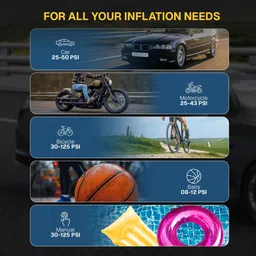 homebasic HB-AU1 150 psi Tyre Air Pump for Car & Bike image 5