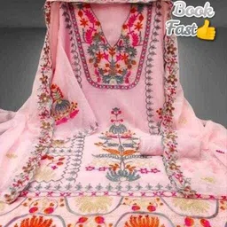 clothlemon Unstitched Georgette Salwar Suit Material Embroidered image 2