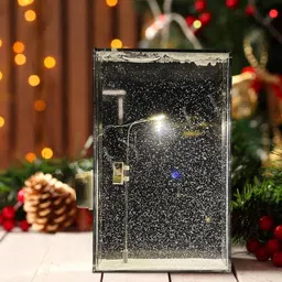 trujve Snowfall Lamp, Street Light Snow Globe, Handmade DIY Snow Scenery Night Light Table Lamp-picture-22